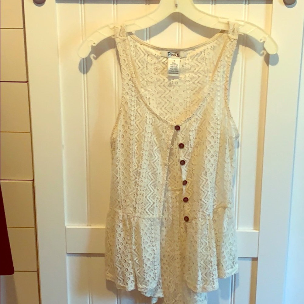 Lace white peplum top